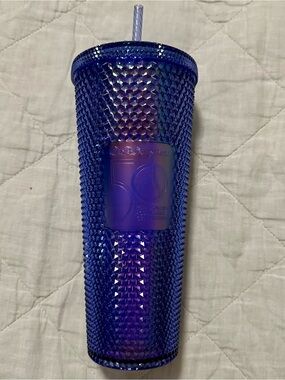 Walt Disney World Starbucks Iridescent Blue Studded Cold Beverage Tumbler 24 oz.